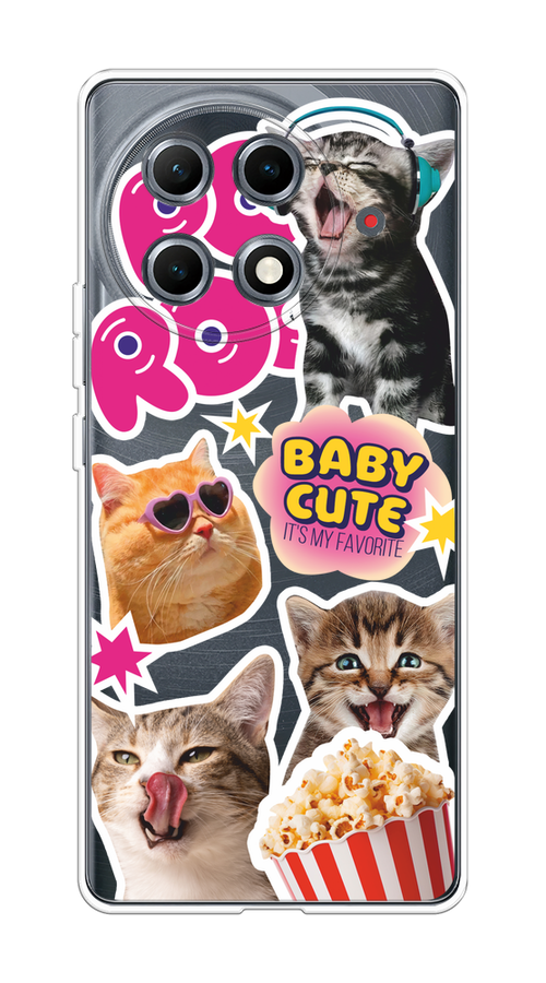 

Чехол на Tecno Camon 30S Pro "Popcorn cats", Серый;коричневый;розовый, 309550-1