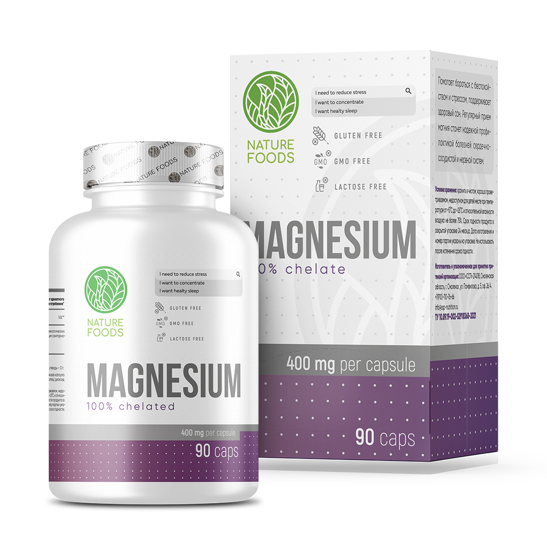 Пищевая добавка Nature Foods Magnesium капсулы 90 шт