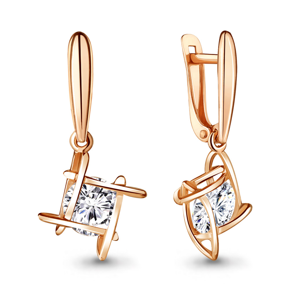 

Серьги подвески из серебра с фианитом Aquamarine 48302_925_з, 48302_925_з