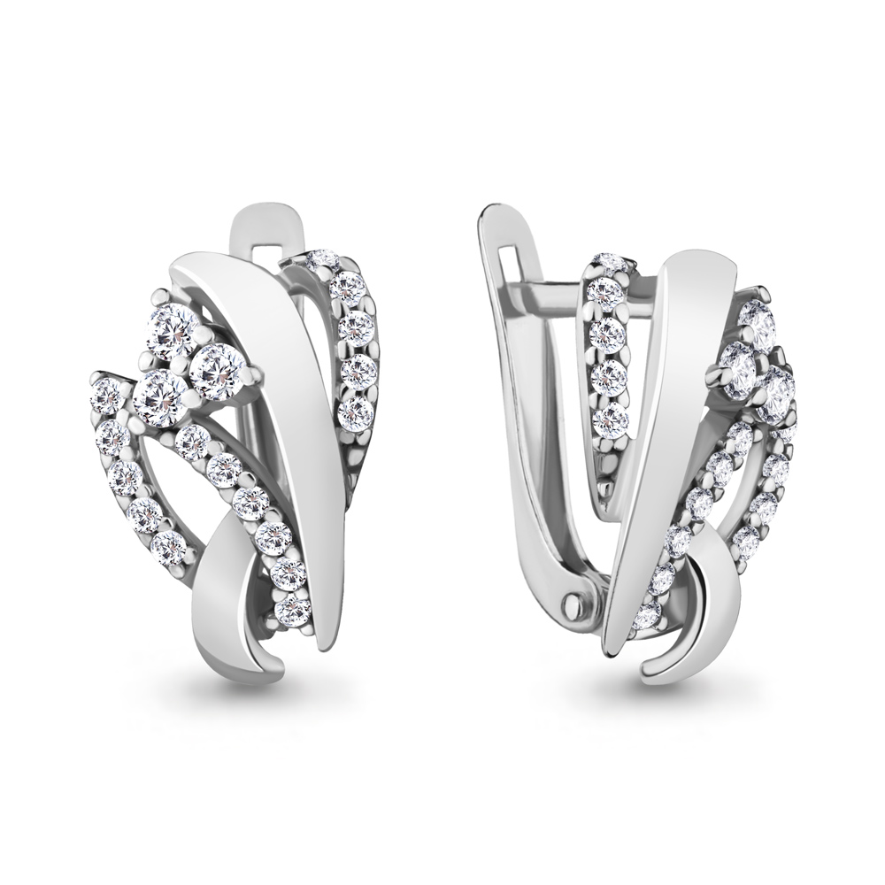 

Серьги из серебра с фианитом Aquamarine 48303А_925_р, 48303А_925_р