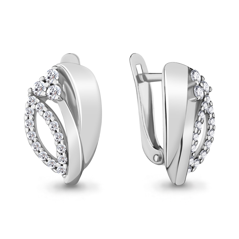 

Серьги из серебра с фианитом Aquamarine 48304А_925_р, 48304А_925_р