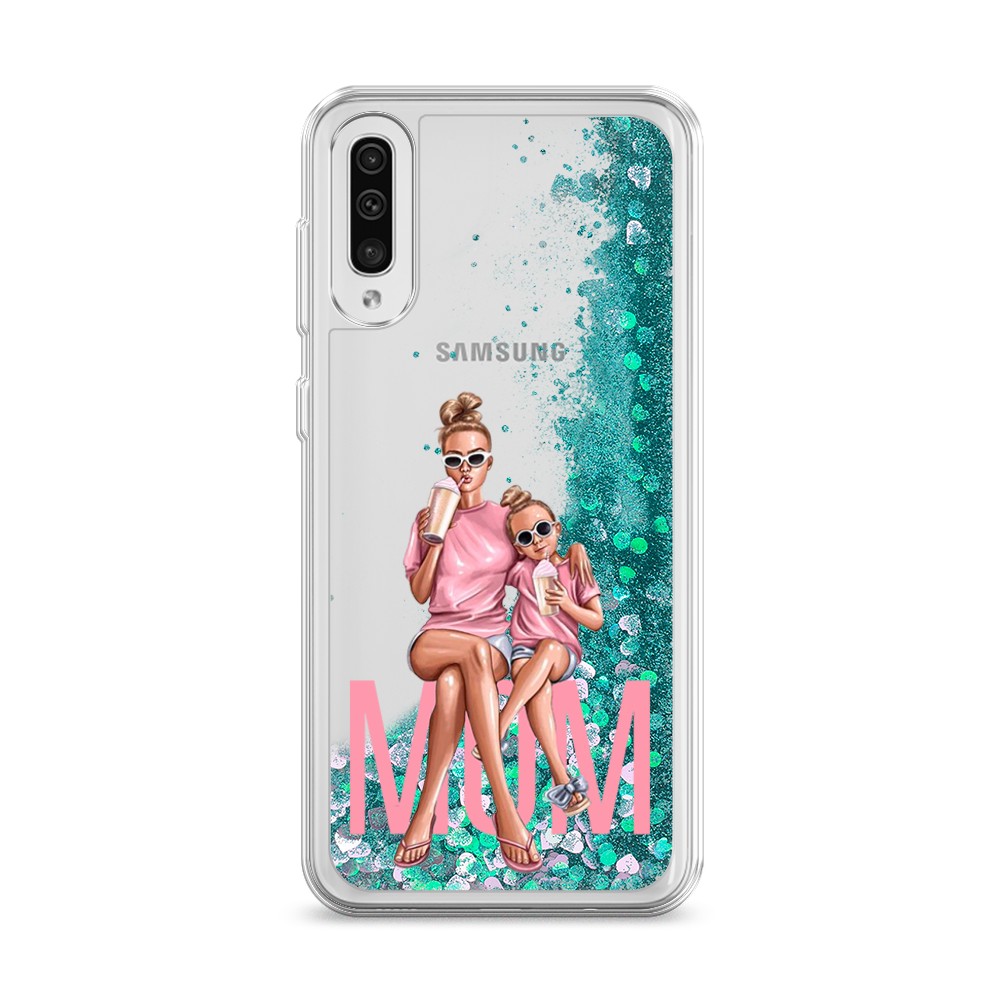 фото Жидкий чехол с блестками "lovely mom" на samsung galaxy a50 awog