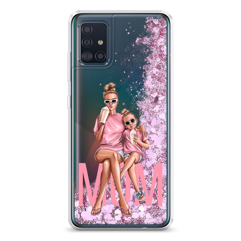 

Жидкий чехол с блестками "Lovely mom" на Samsung Galaxy A51, 28994-1