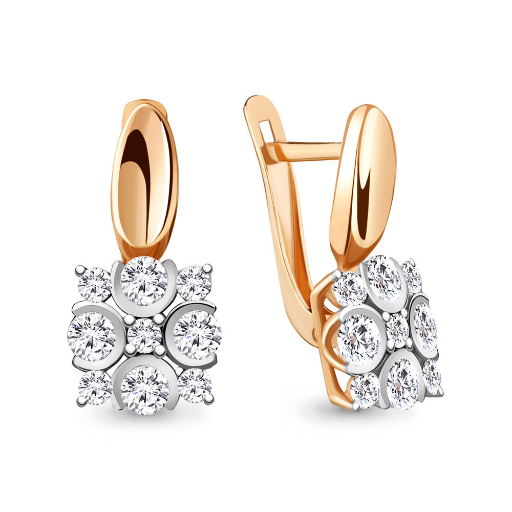 

Серьги из серебра с фианитом Aquamarine 48309А_925_з, 48309А_925_з
