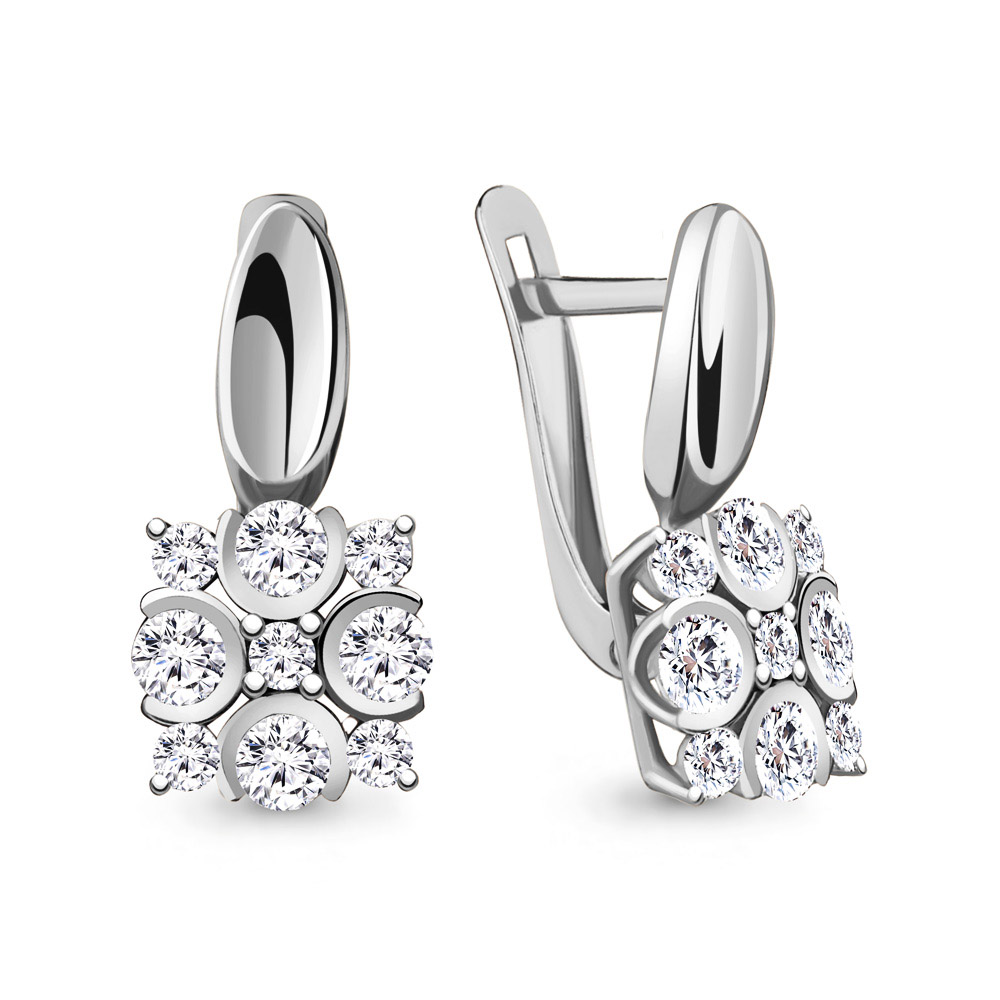 

Серьги из серебра с фианитом Aquamarine 48309А_925_р, 48309А_925_р