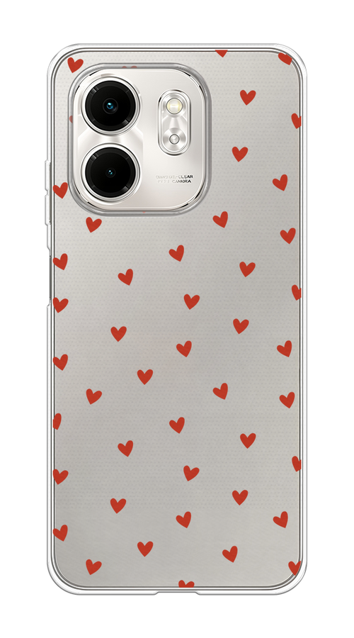 

Чехол на Infinix Smart 9/Hot 50i "Red hearts", Красный;прозрачный, 3106750-1