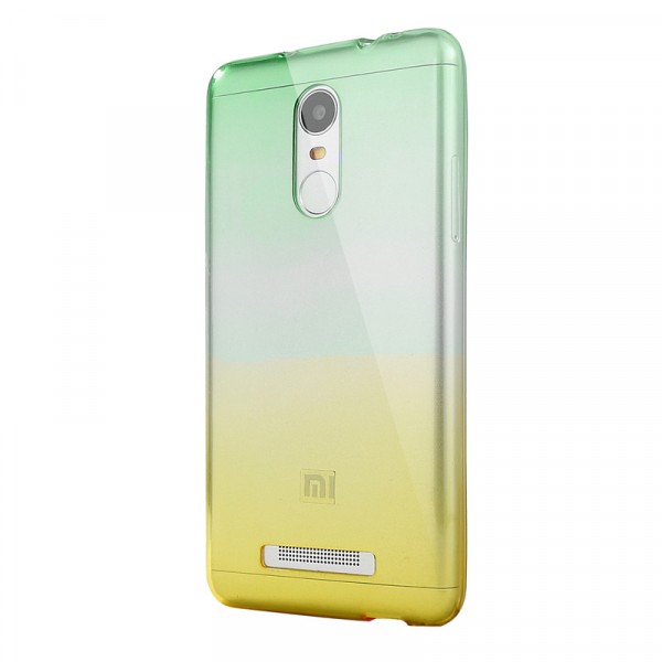 фото Прозрачный tpu чехол с цветным градиентом для xiaomi redmi note 4 (mtk) (зеленый / желтый) epik