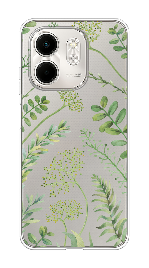 

Чехол на Infinix Smart 9/Hot 50i "Green Leaves", Зеленый;прозрачный, 3106750-1