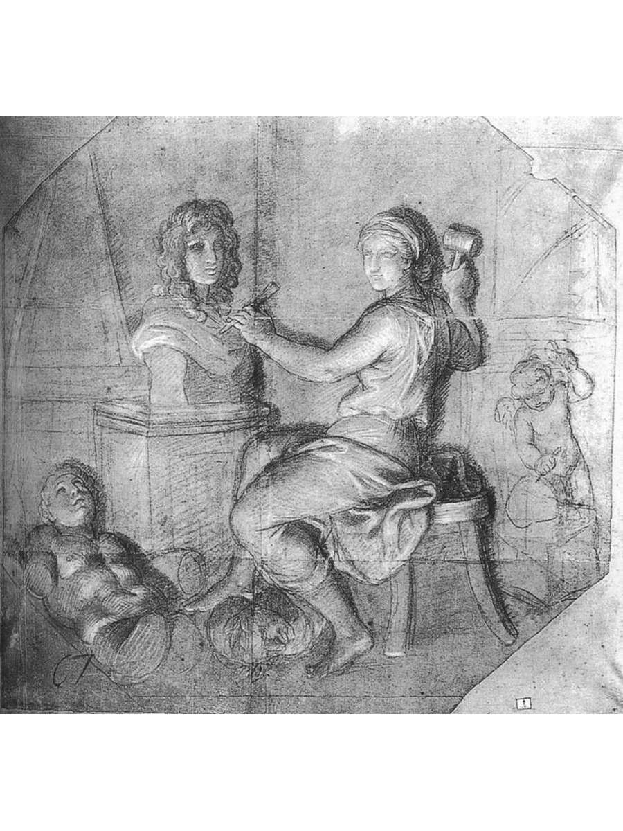 

Постер DRABS A3 Лебрен Шарль Allegory Sculpture Working on the King's Bust