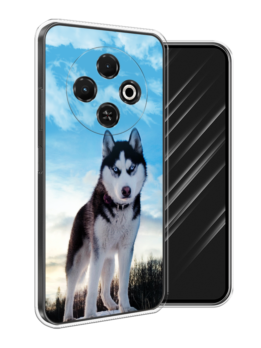 

Чехол Awog на Tecno Spark 30C "Хаски 3", Белый;черный;голубой, 309250-1