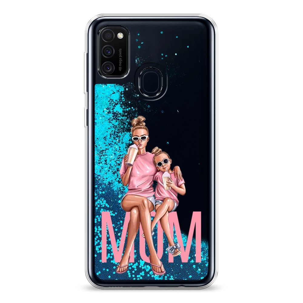 

Жидкий чехол с блестками "Lovely mom" на Samsung Galaxy M21, 29793-1
