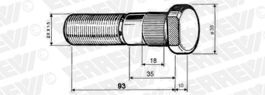 729361 шпилька Ступицы Колеса M22x15x93 109 Saf ERREVI 729361 8200₽