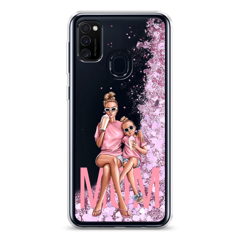 

Жидкий чехол с блестками "Lovely mom" на Samsung Galaxy M21, 29794-1