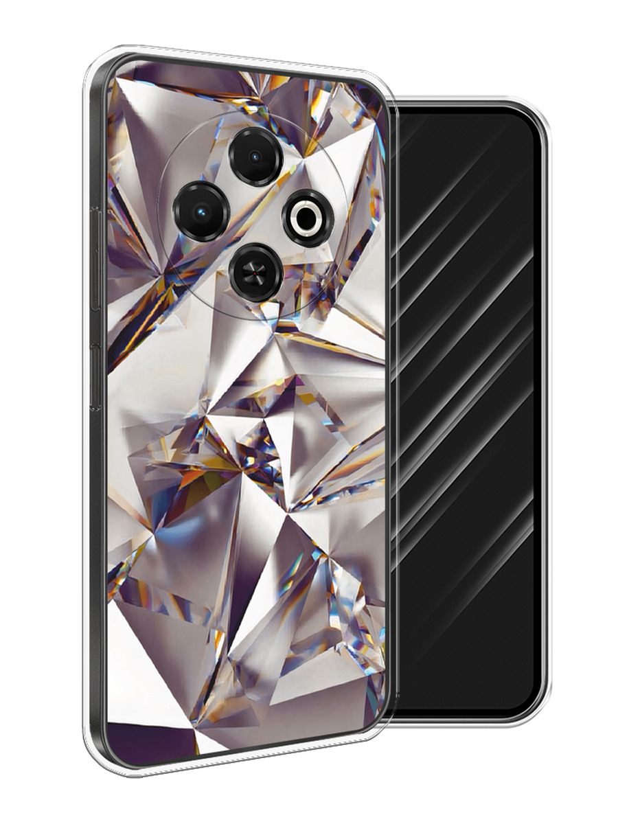 

Чехол Awog на Tecno Spark 30C "Бриллианты", Серебристый;бежевый, 309250-1