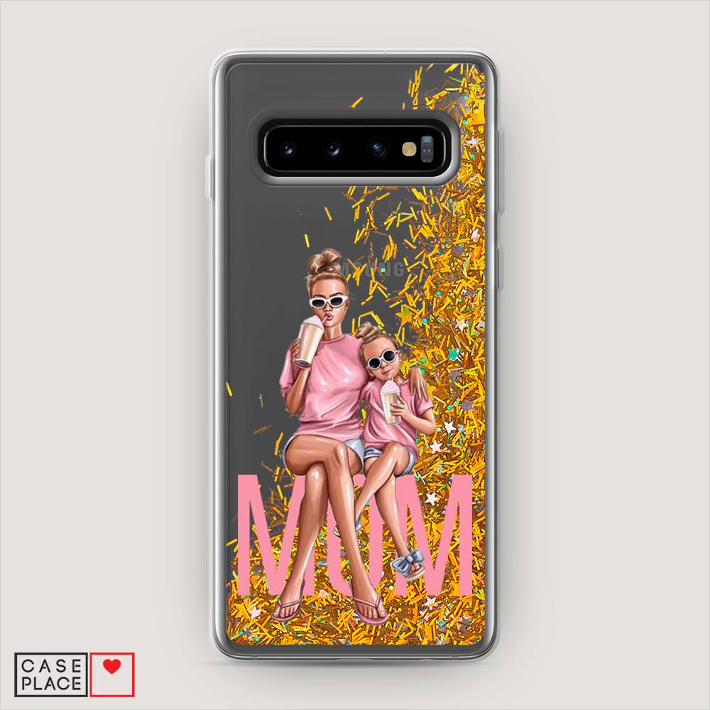 

Жидкий чехол с блестками "Lovely mom" на Samsung Galaxy S10, 27090-1