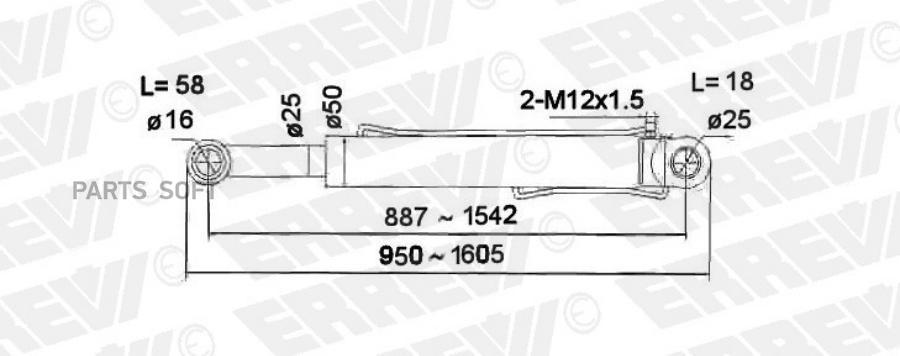 ERREVI 731875 ER731875 цилиндр подъема кабины \MAN () 1шт