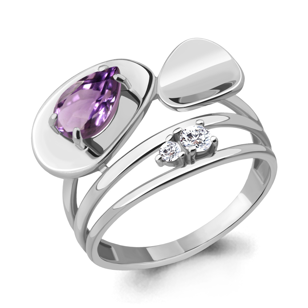 

Кольцо из серебра с аметистом р. 17 Aquamarine 6564704_925_р, 6564704_925_р