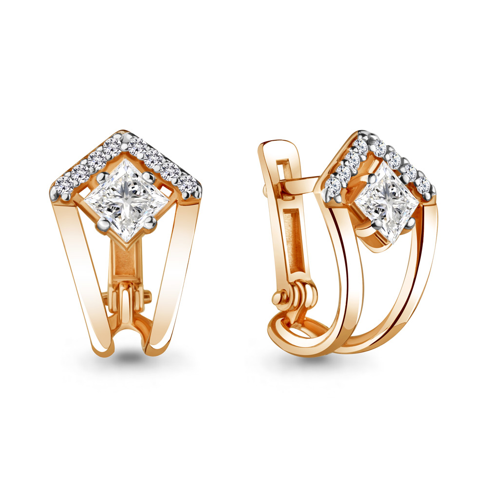 

Серьги из серебра с фианитом Aquamarine 48314А_925_з, 48314А_925_з