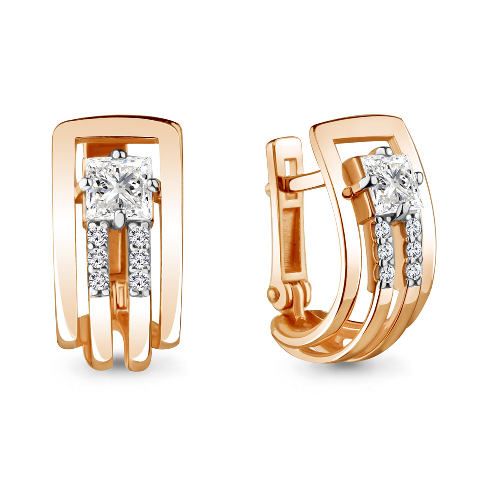 

Серьги из серебра с фианитом Aquamarine 48315А_925_з, 48315А_925_з