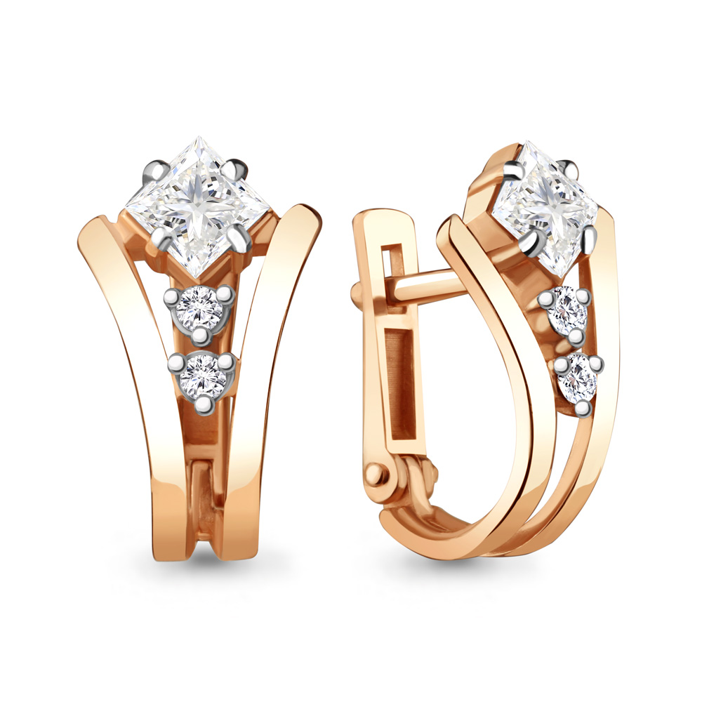 

Серьги из серебра с фианитом Aquamarine 48316А_925_з, 48316А_925_з