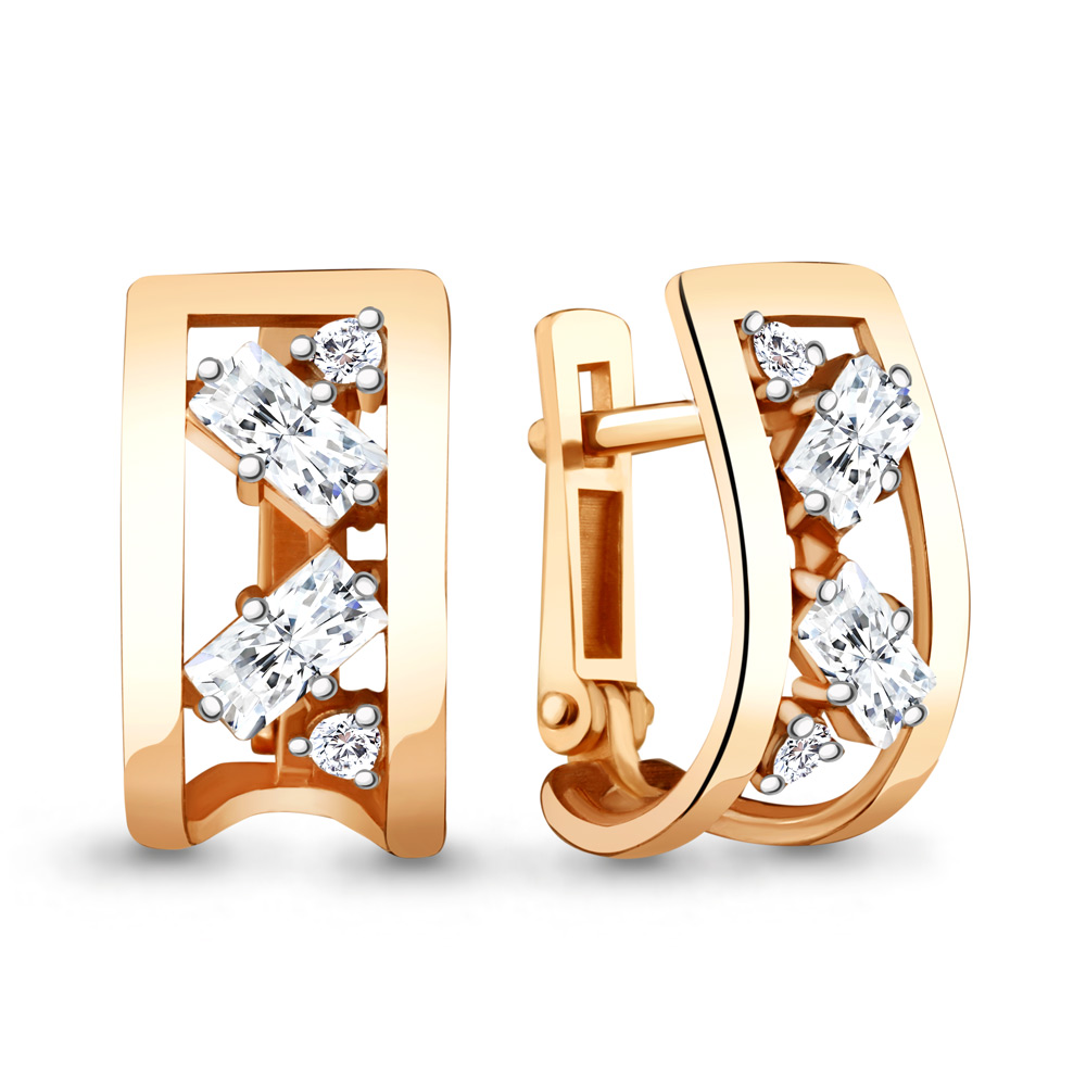 

Серьги из серебра с фианитом Aquamarine 48317А_925_з, 48317А_925_з