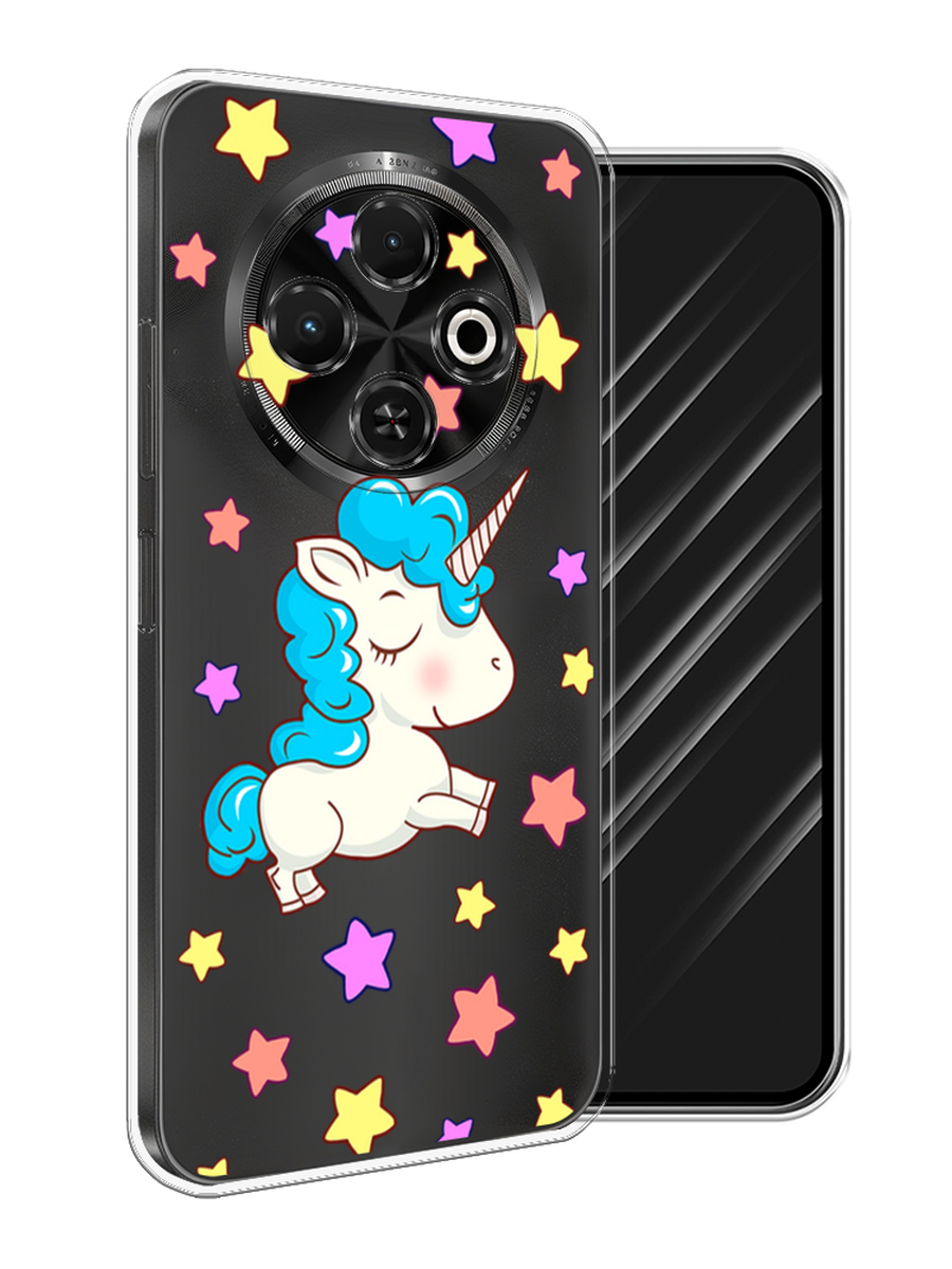 

Чехол Awog на Tecno Spark 30C "Звездный единорог", Голубой;фиолетовый;желтый, 309250-1
