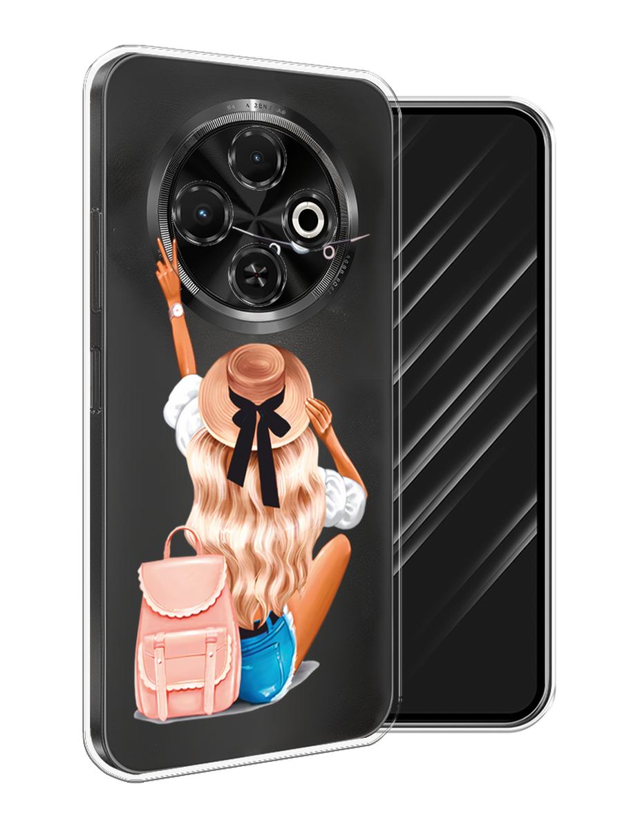 

Чехол Awog на Tecno Spark 30C "Автостопом самолетом", Бежевый;белый, 309250-1