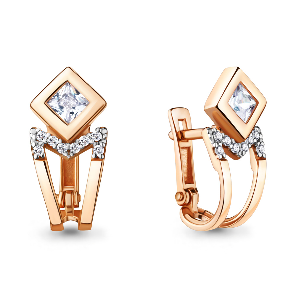 

Серьги из серебра с фианитом Aquamarine 48318А_925_з, 48318А_925_з