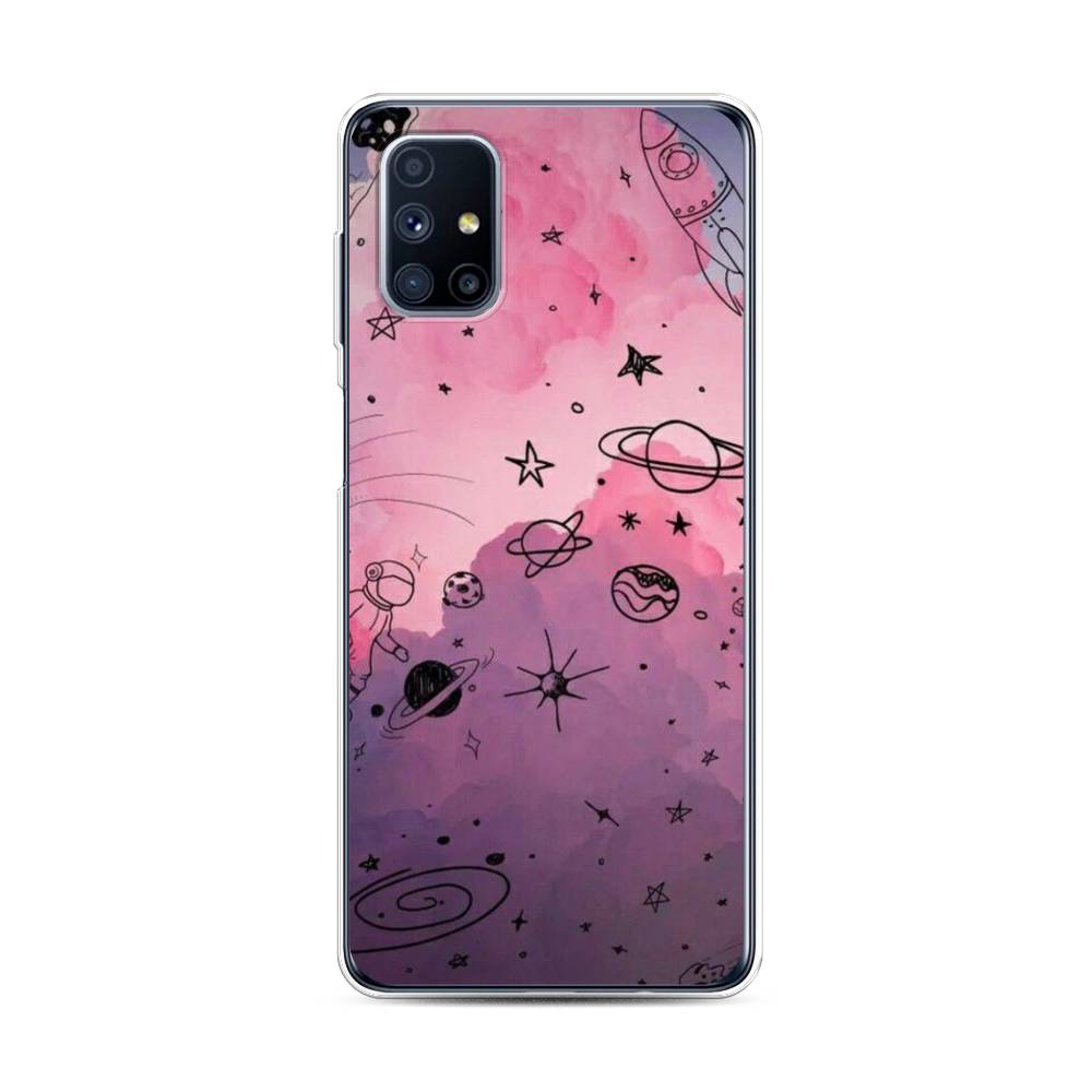 

Чехол Awog на Samsung Galaxy M31s / Самсунг M31s "Радуга планет 3", Черный;розовый, 2101450-4