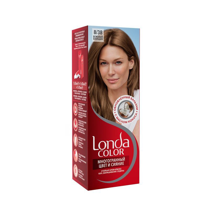 Краска для волос Лонда колор Многогранный цвет и сияние Бежевый блондин 838 краб для волос хелен колор дуга ушки 10 см микс