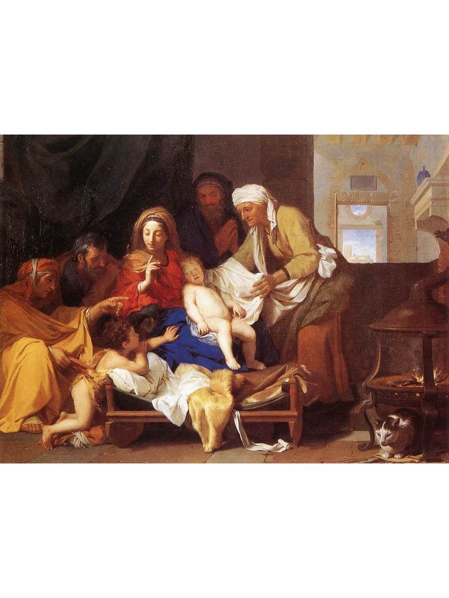 

Постер DRABS A3 Лебрен Шарль Holy Family with the Adoration of the Child