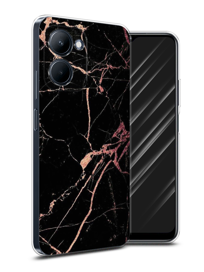 

Чехол Awog на Realme C33 "Мрамор розовое золото", Черный;розовый, 2511350-3