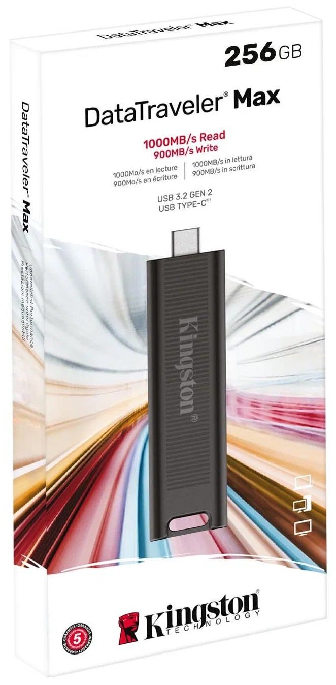 

Флешка Kingston DataTraveler Max 256ГБ, USB3.2, черная [dtmax/256gb]