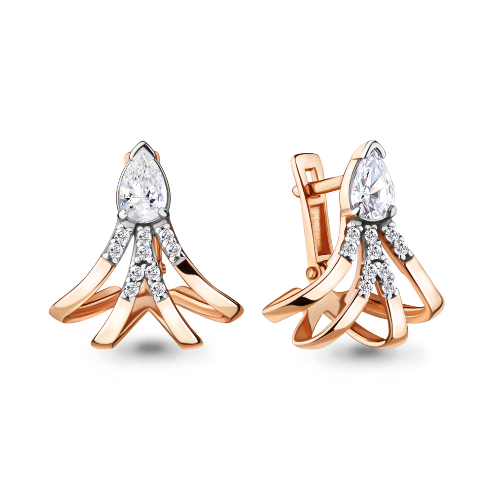 

Серьги из серебра с фианитом Aquamarine 48319А_925_з, 48319А_925_з