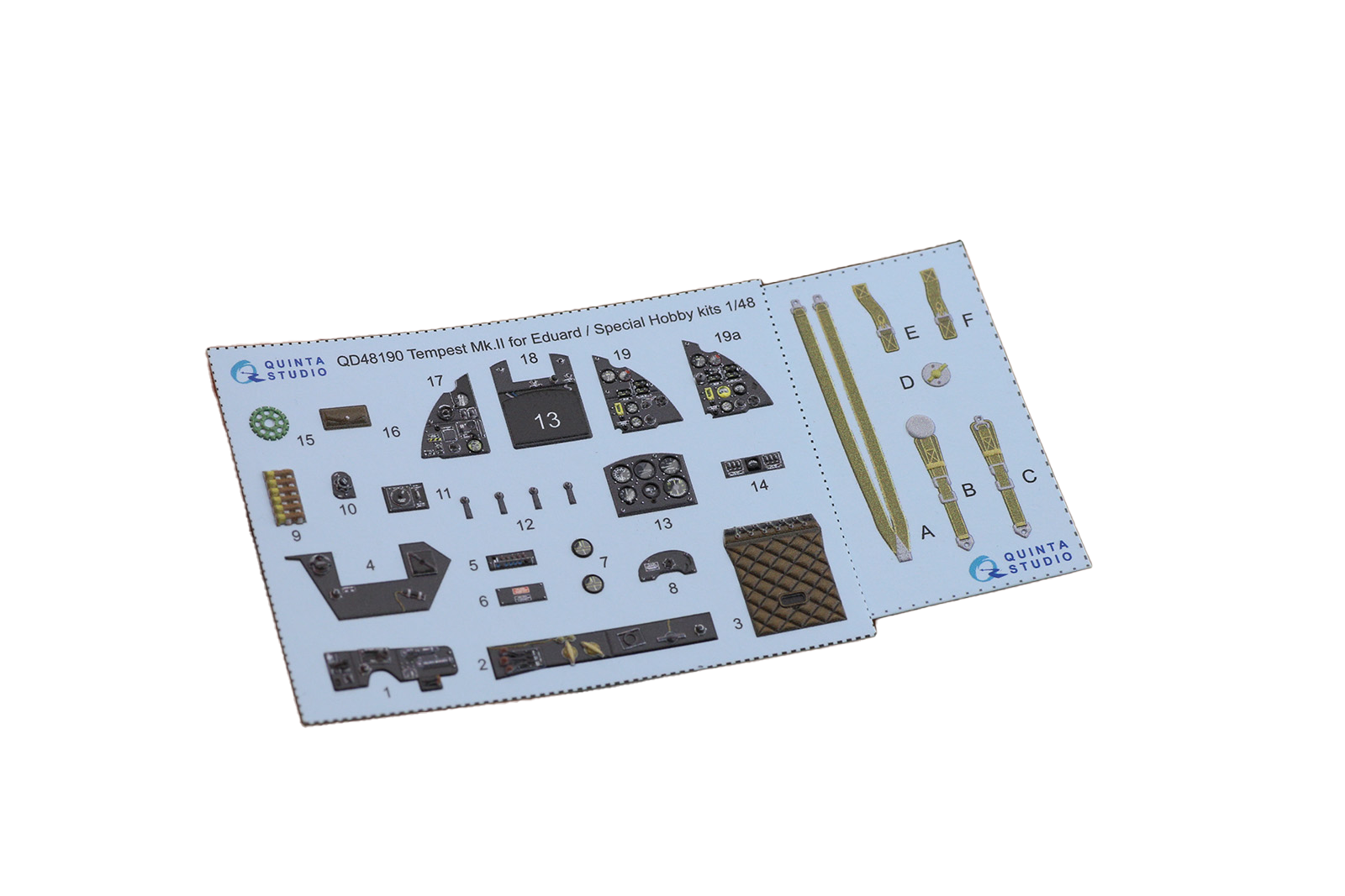

3D Декаль интерьера Quinta Studio 1/48 кабины Tempest Mk.II(Eduard) QD48190, Цветной