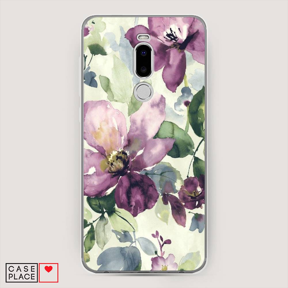 

Чехол Awog на Meizu Note 8 "Сиреневые цветы-акварель", Фиолетовый, 73050-10