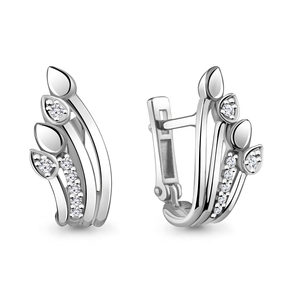 

Серьги из серебра с фианитом Aquamarine 48320А_925_р, 48320А_925_р
