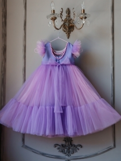 Платье детское Роскошь с детства Корсика, фиолетовый-розовый, 116