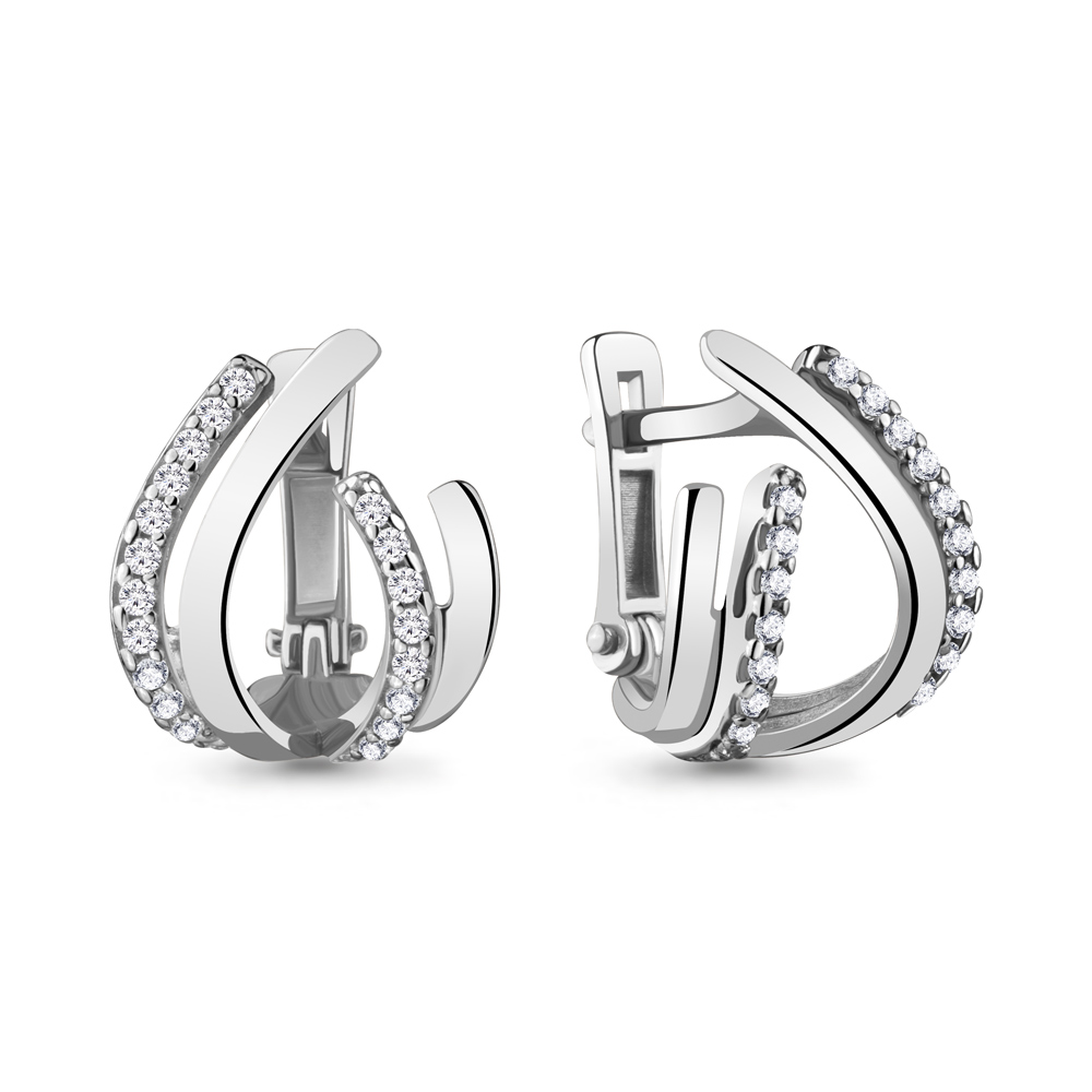 

Серьги из серебра с фианитом Aquamarine 48321А_925_р, 48321А_925_р