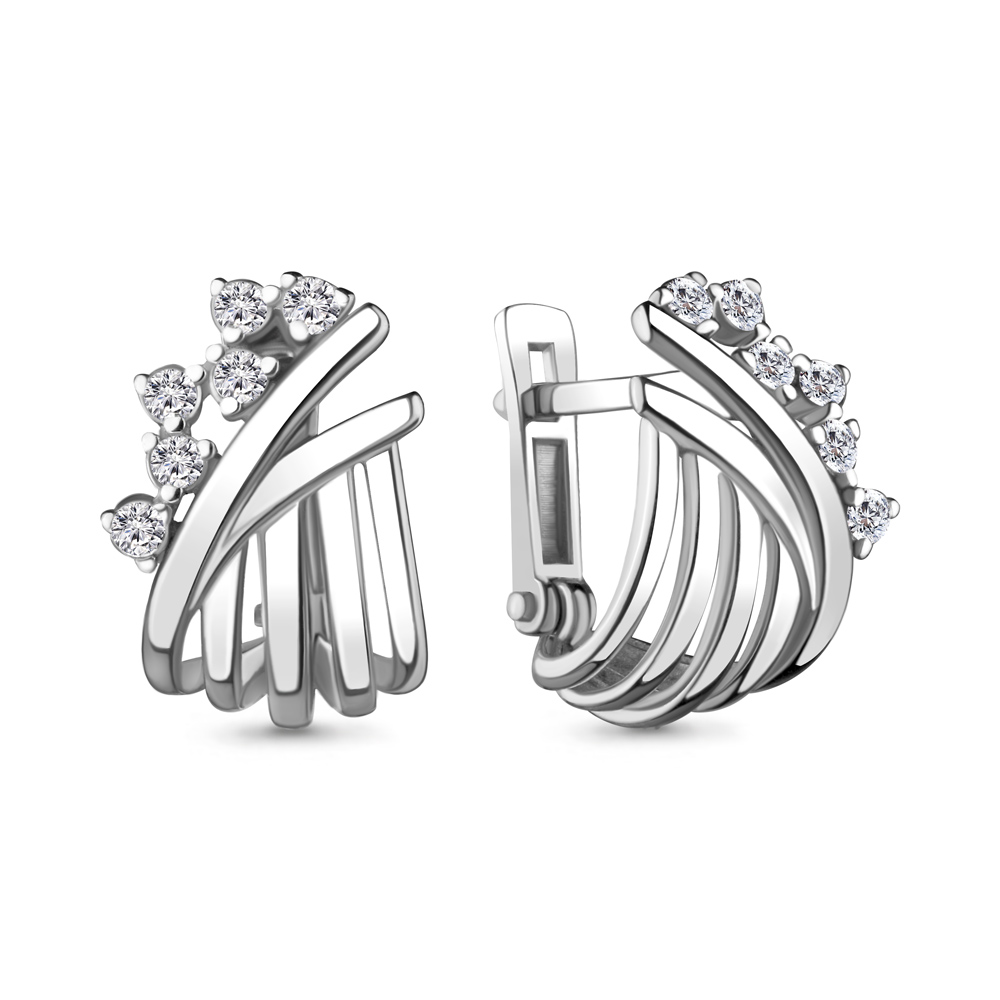 

Серьги из серебра с фианитом Aquamarine 48322А_925_р, 48322А_925_р
