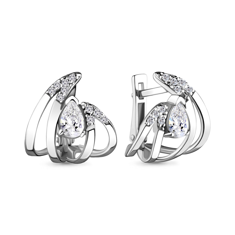 

Серьги из серебра с фианитом Aquamarine 48323А_925_р, 48323А_925_р