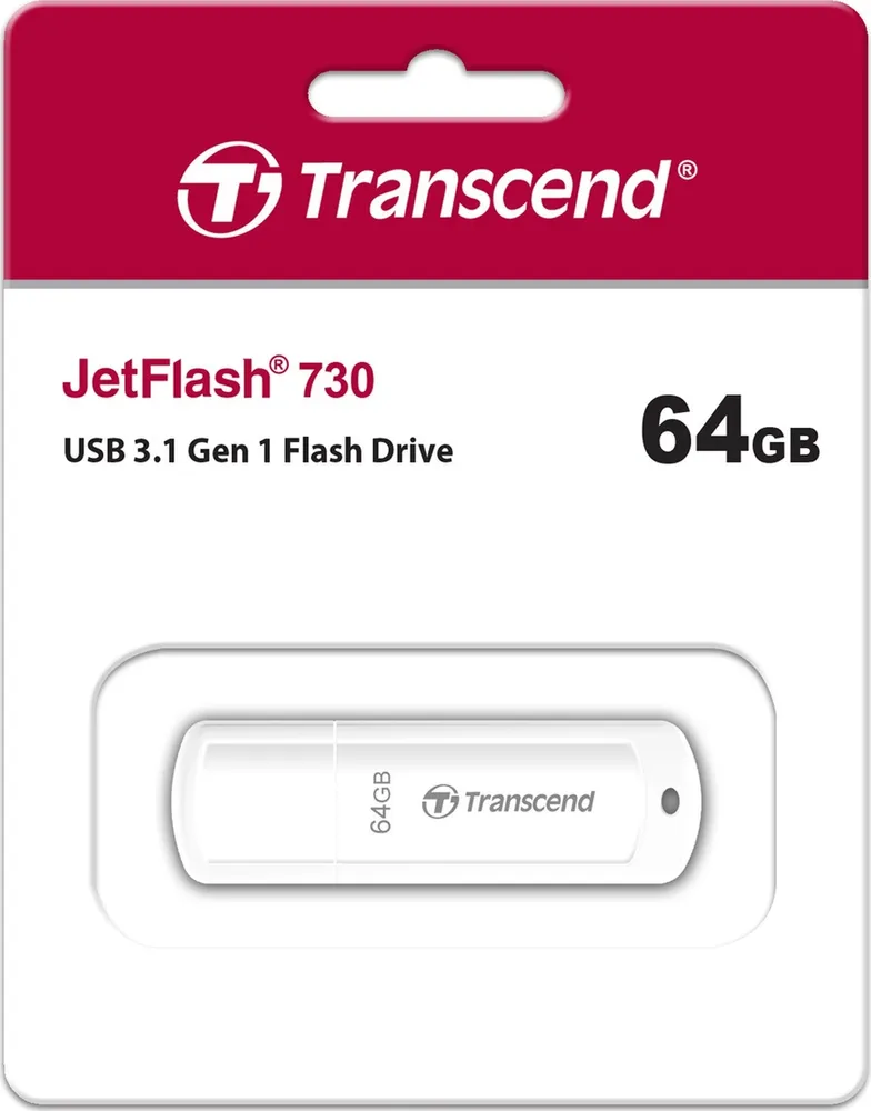 

Флешка TRANSCEND JetFlash 730 64 ГБ белый (TS64GJF730), JetFlash 730