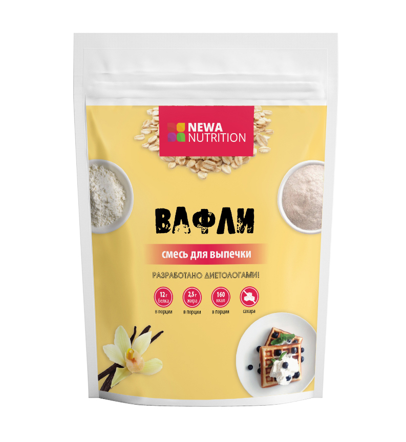 NEWA Nutrition Вафли, 200 г, вкус: ваниль