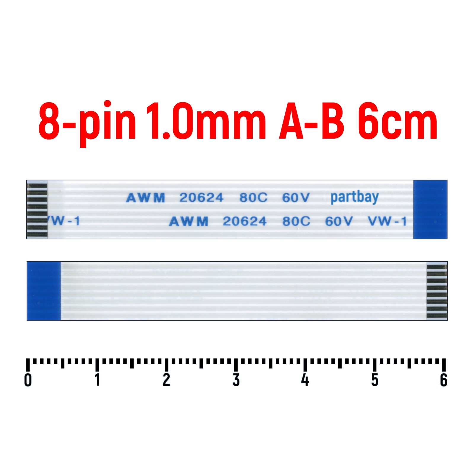 

Шлейф FFC 8-pin Шаг 1.0mm Длина 6cm