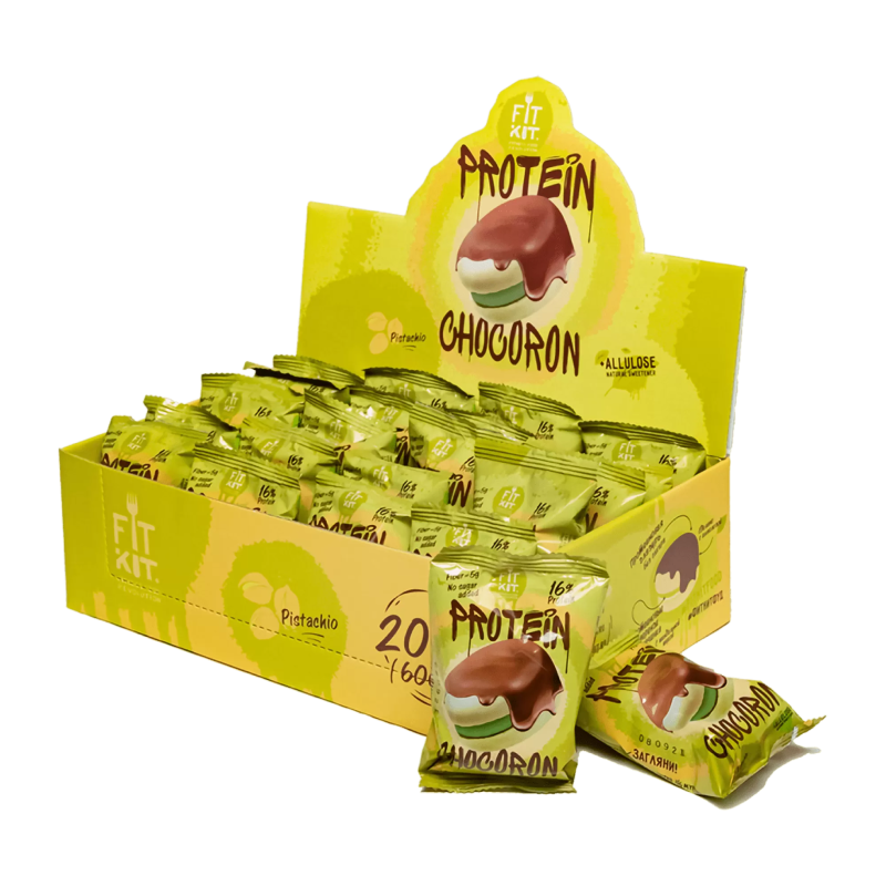 Fitkit. Protein Chocoron 30 г Fit Kit. "Fit Kit Protein Chocoron 30g (фисташка) ". Fit Kit Protein Chocoron 30g (лимон). Fit Kit Protein Chocoron (30г) (20 шт.) - Ягодный.
