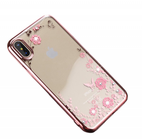 фото Чехол epik для apple iphone x rose gold/flowers