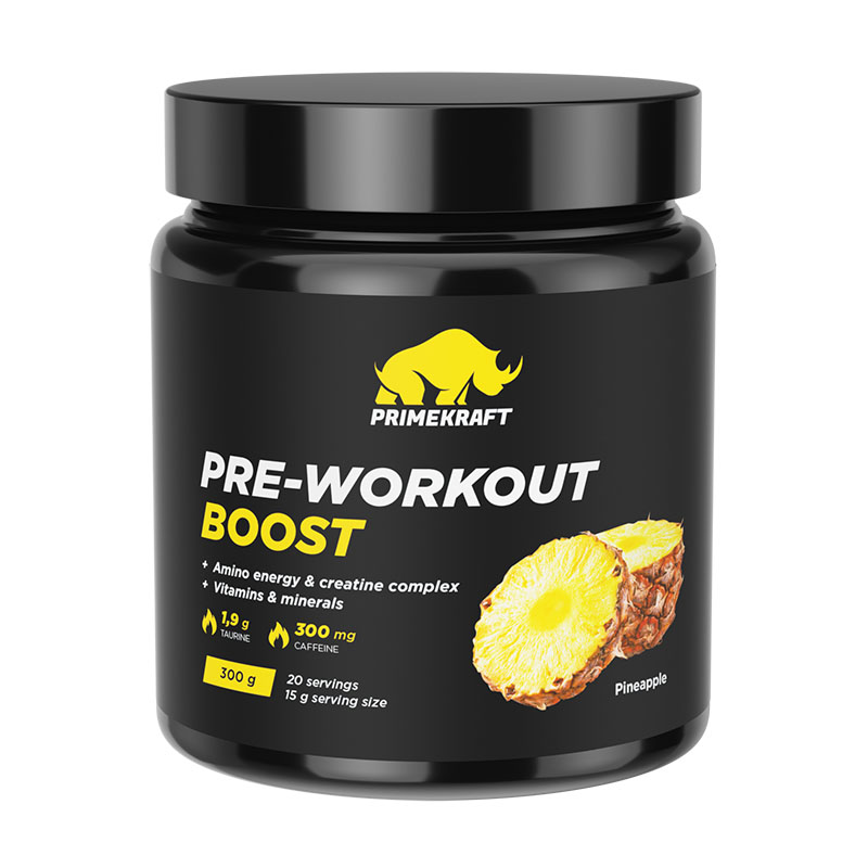 PrimeKraft PRE-Workout Boost, 300 г, вкус: ананас