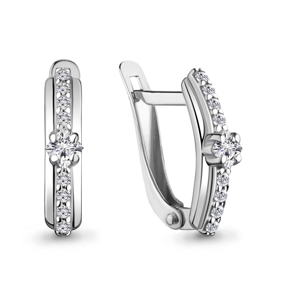 

Серьги из серебра с фианитом Aquamarine 48326А_925_р, 48326А_925_р