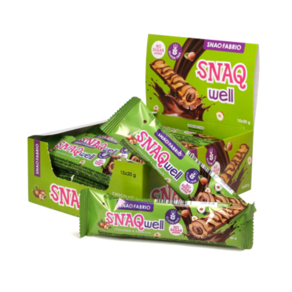 Вафельный батончик SNAQ FABRIQ Snaq Well, Шоколадно-ореховый, 15шт по 20г