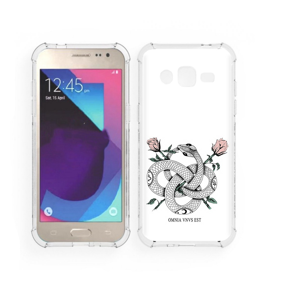 

Чехол MyPads Tocco для Samsung Galaxy J2 нарисованная змея абстракция (PT226924.572.502), Прозрачный, Tocco